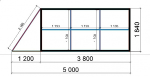 Каркас для сварки откатных ворот из Т-профиля 1,5 мм (5м.проем 3800х1840)