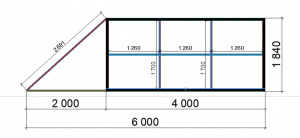 Каркас для сварки откатных ворот из Т-профиля 1,5 мм (6м.проем 4000х1840)