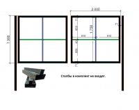 Каркас для сварки распашных ворот из Т-профиля 1,5 мм  (для проема 4000х2000-зазор 100мм)